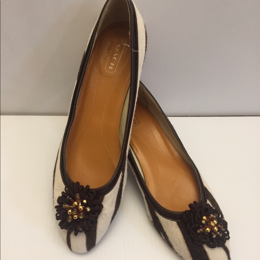 Coach Zebra Kitten Heel Shoes